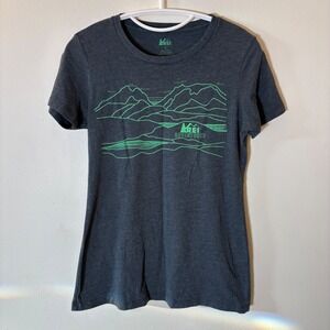 REI Adventures Graphic T-Shirt Charcoal Mountains Size Small